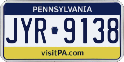PA license plate JYR9138