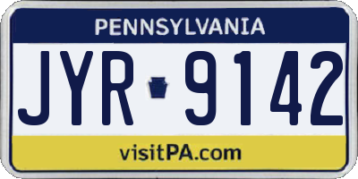 PA license plate JYR9142