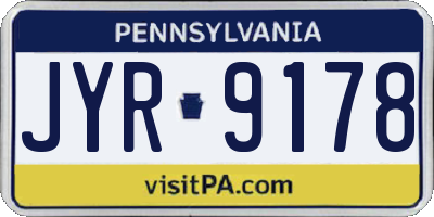 PA license plate JYR9178