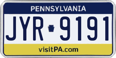 PA license plate JYR9191