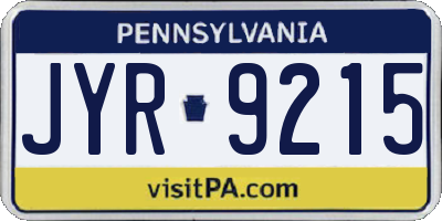 PA license plate JYR9215