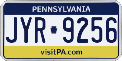 PA license plate JYR9256