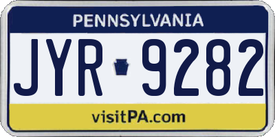 PA license plate JYR9282