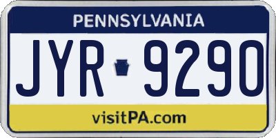 PA license plate JYR9290