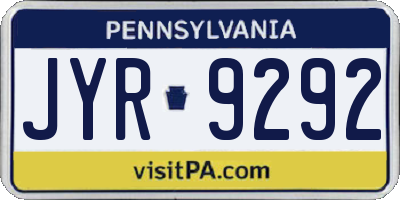 PA license plate JYR9292