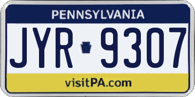 PA license plate JYR9307