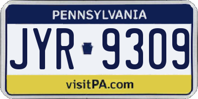 PA license plate JYR9309