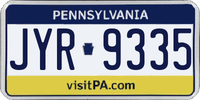 PA license plate JYR9335
