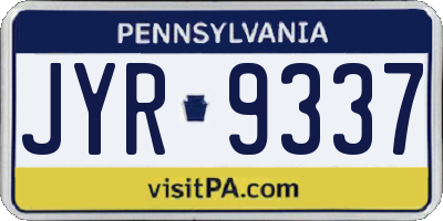 PA license plate JYR9337