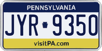 PA license plate JYR9350