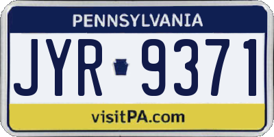 PA license plate JYR9371