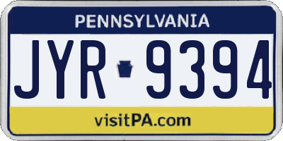 PA license plate JYR9394
