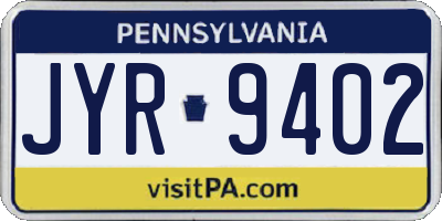 PA license plate JYR9402