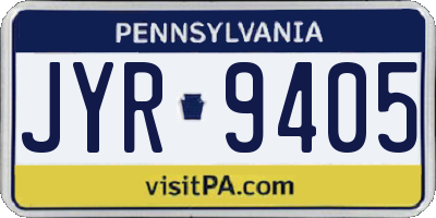 PA license plate JYR9405