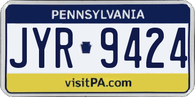 PA license plate JYR9424