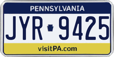 PA license plate JYR9425