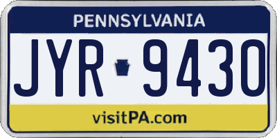 PA license plate JYR9430