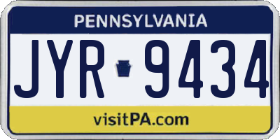 PA license plate JYR9434