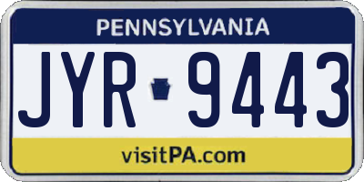 PA license plate JYR9443