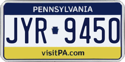 PA license plate JYR9450