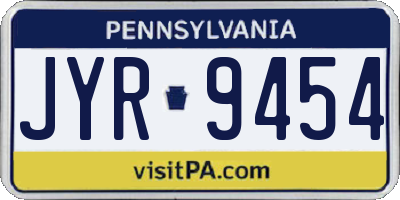PA license plate JYR9454