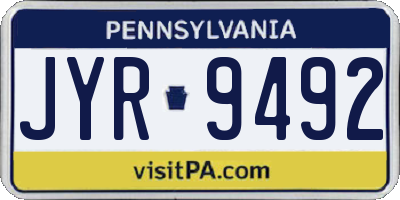 PA license plate JYR9492