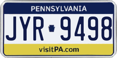 PA license plate JYR9498