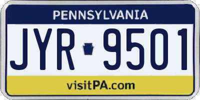 PA license plate JYR9501