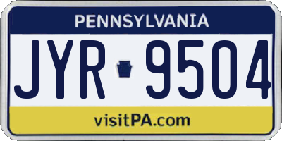 PA license plate JYR9504