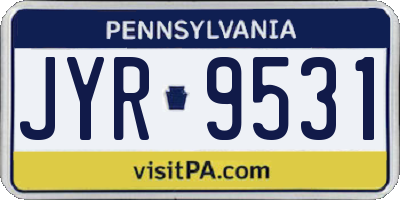 PA license plate JYR9531