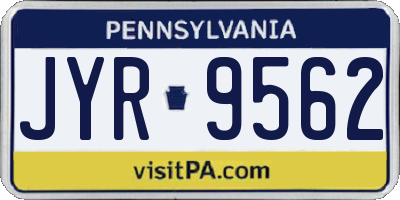 PA license plate JYR9562