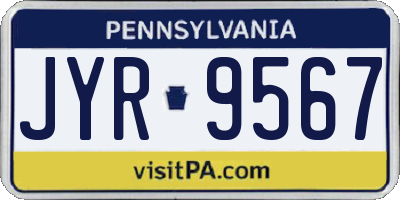 PA license plate JYR9567