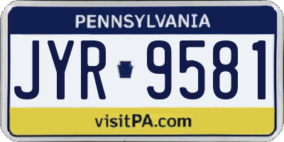 PA license plate JYR9581