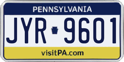 PA license plate JYR9601