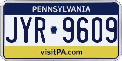 PA license plate JYR9609