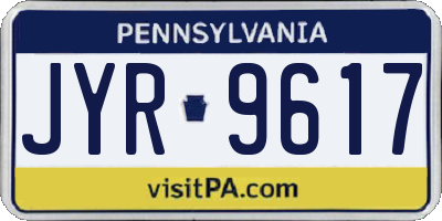 PA license plate JYR9617