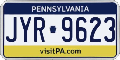 PA license plate JYR9623