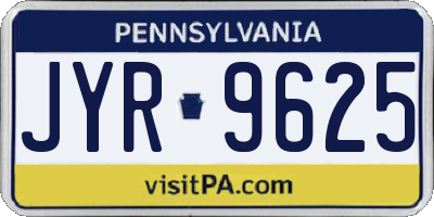 PA license plate JYR9625