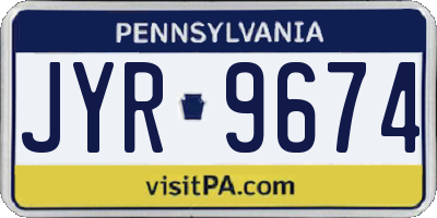 PA license plate JYR9674