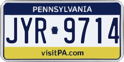 PA license plate JYR9714