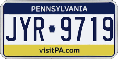 PA license plate JYR9719