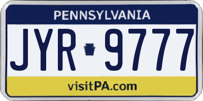 PA license plate JYR9777