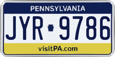 PA license plate JYR9786