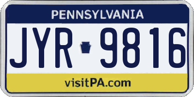 PA license plate JYR9816