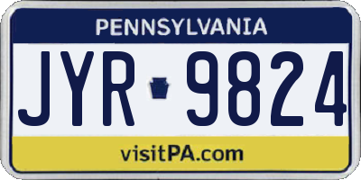PA license plate JYR9824