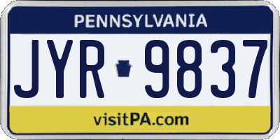 PA license plate JYR9837