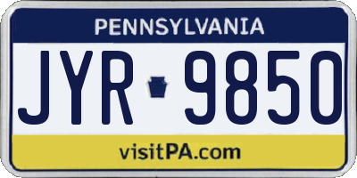 PA license plate JYR9850