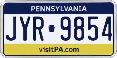 PA license plate JYR9854