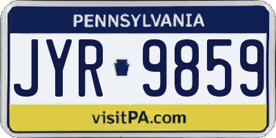 PA license plate JYR9859