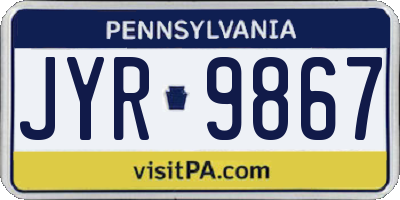 PA license plate JYR9867